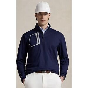 *NWT* RLX Ralph Lauren 1/4 Zip Luxury Performance Pullover Men's Size Large Navy